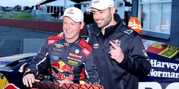 Sandown 500 pole position winners Will Brown (left) and Scott Pye. Image: InSyde Media