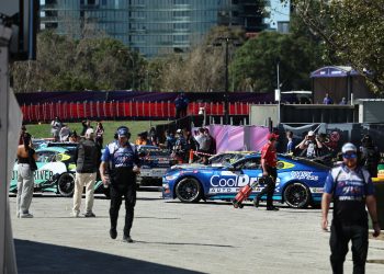 Fans can only peer into the AGP Supercars paddock from a distance in 2024. Image: InSyde Media