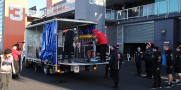 A truck delivered engines to the Bathurst paddock on Thursday morning