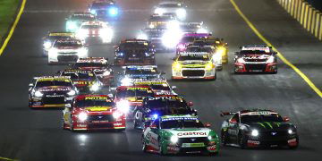 The start of Race 15 at the 2024 Sydney SuperNight.