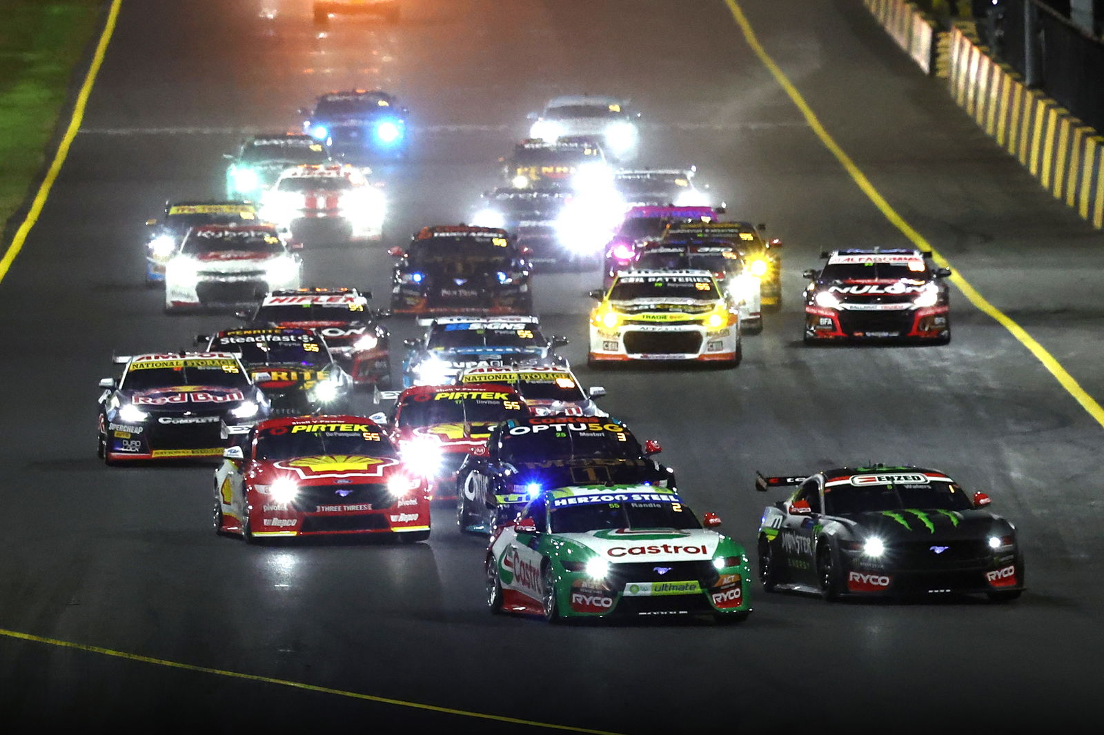 The start of Race 15 at the 2024 Sydney SuperNight.