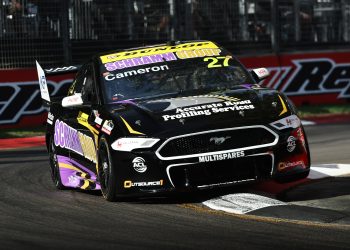 Aaron Cameron in the #27 Kelly Racing Ford Mustang.