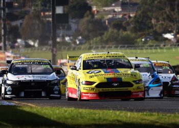 Jack Perkins leads the Super2 Series field at Sandown Raceway.