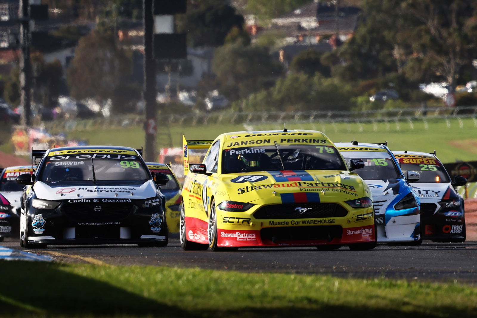 Jack Perkins leads the Super2 Series field at Sandown Raceway.