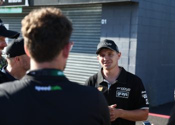 Todd Hazelwood addresses the media in Bathurst. Image: InSyde Media