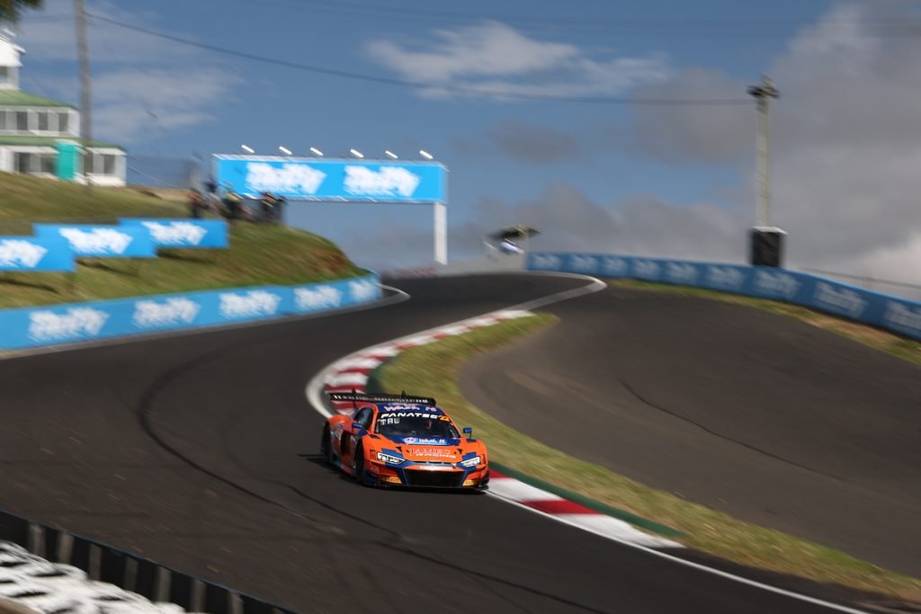 Liam Talbot was fastest in Practice 2 at the Bathurst 12 Hour in the #22 MPC Audi. Image: InSyde Media