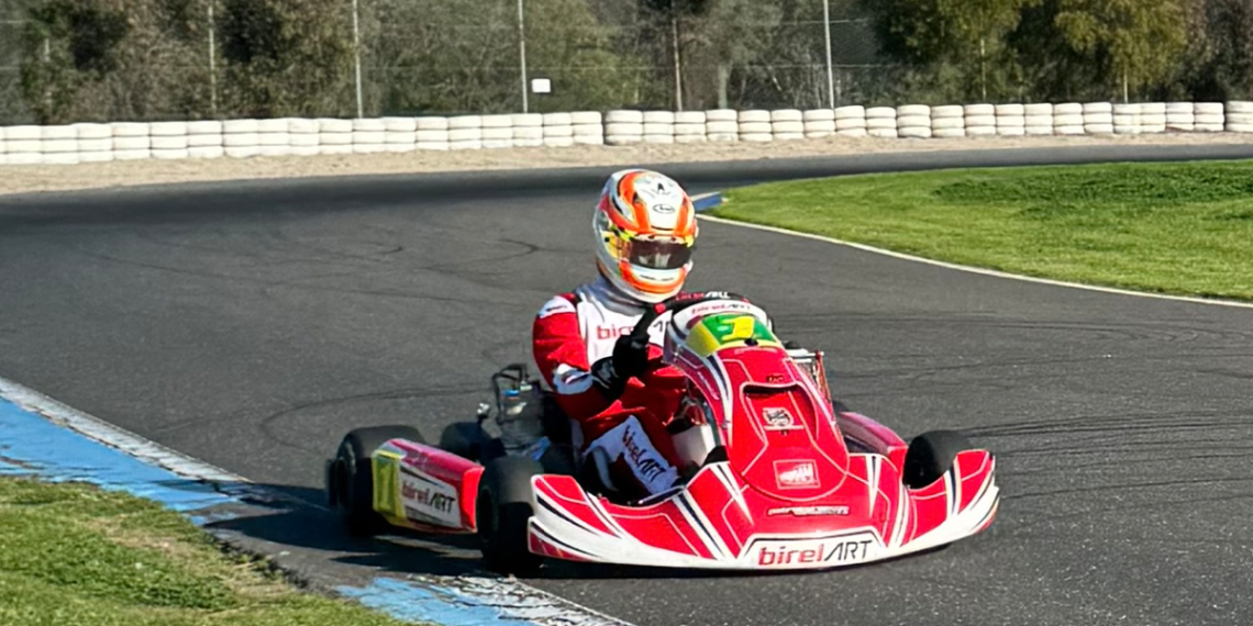 A1 Brad Jenner shakes down the JND x BirelART kart