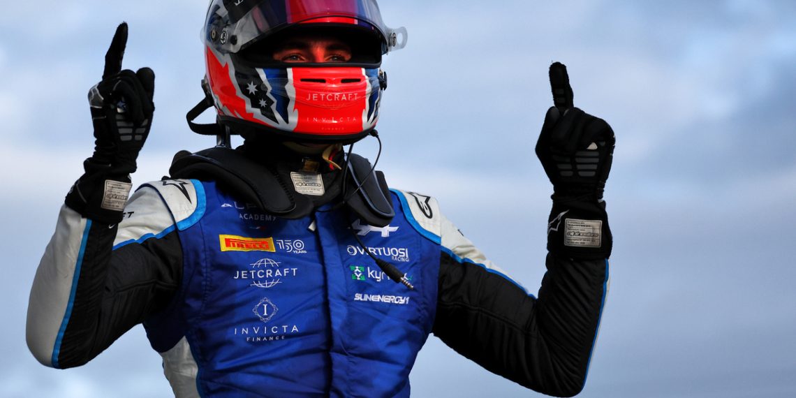 Race winner Jack Doohan (AUS) Virtuosi Racing celebrates in parc ferme