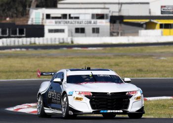 The #9 Erebus Motorsport Camaro at the Winton Supercars test. Image: Russell Colvin