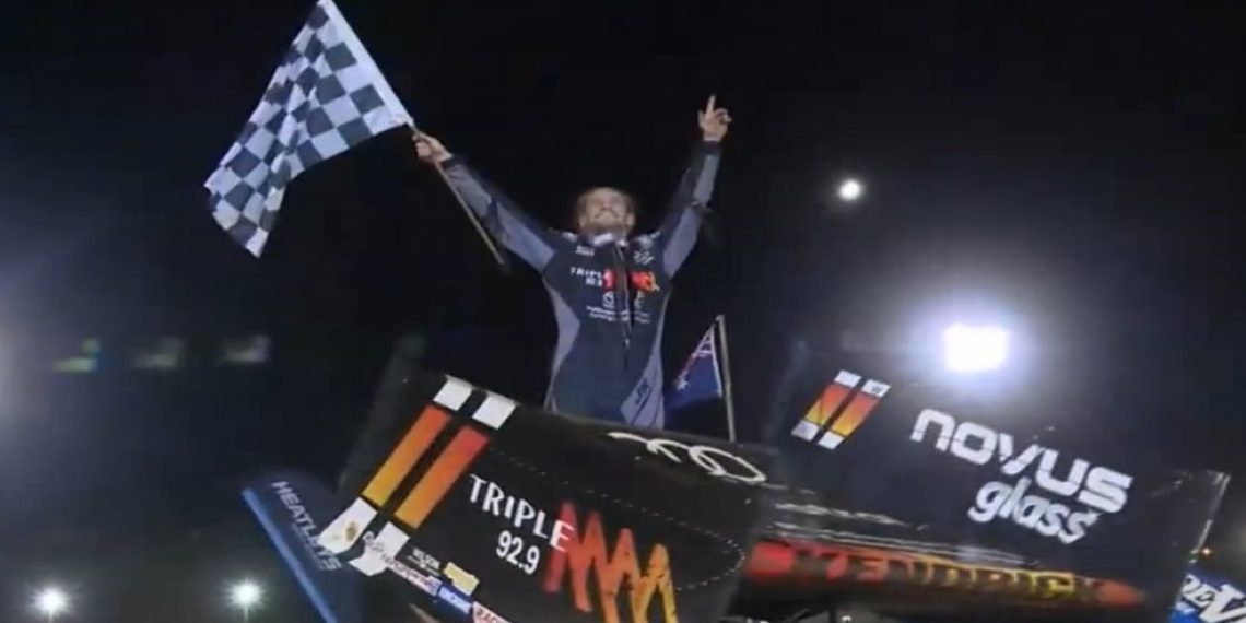 Jason Kendrick celebrates at Bunbury.