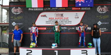 Jay Kostecki (R) finished third in the Mini Under-10 category at the WSK Super Cup