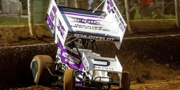 Jesse Schlotfeldt in Round 1 of the Ultimate Sprintcar Championship at Toowoomba Speedway. Image: Mad Matt