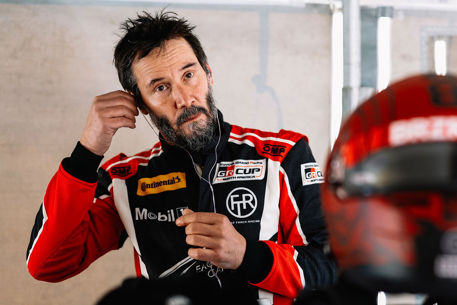 Keanu Reeves at the Indianapolis Motor Speedway. 