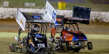 Sammy Nucifora Jnr and Jack Eddie at Kingaroy in their Outlaw Karts, Image: 44 Photography