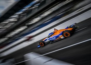 Kyle Larson was among the Chevrolet drivers affected by plenum events, although he still qualified in the Fast 12. Image: Doug Mathews/Penske Entertainment