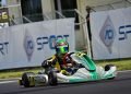 Sebastian Eskandari-Marandi, the youngest ever to compete in the OK-N Junior class of the Italian Karting Championships. won a final and is second in the points.