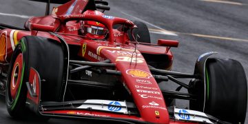 Charles Leclerc will start on pole for the Belgian Grand Prix despite Max Verstappen going fastest in qualifying. Image: Charniaux / XPB Images