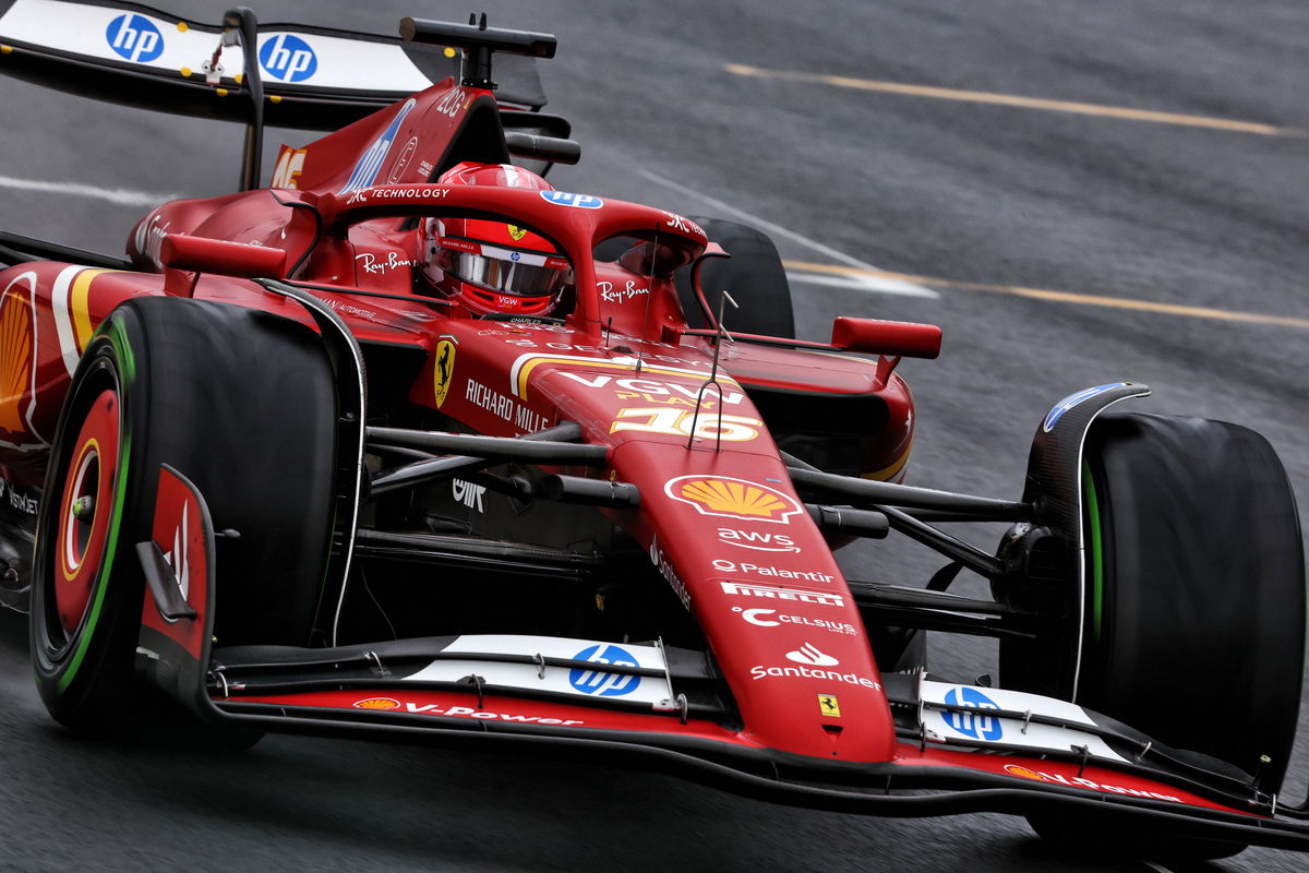 Charles Leclerc will start on pole for the Belgian Grand Prix despite Max Verstappen going fastest in qualifying. Image: Charniaux / XPB Images