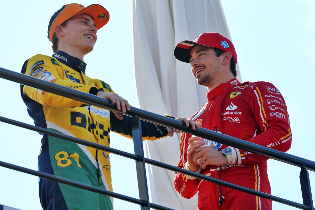 Charles Leclerc joked that he and Oscar Piastri would have a meeting with his mother ahead of today's Formula 1 Monaco Grand Prix. Image: Batchelor / XPB Images
