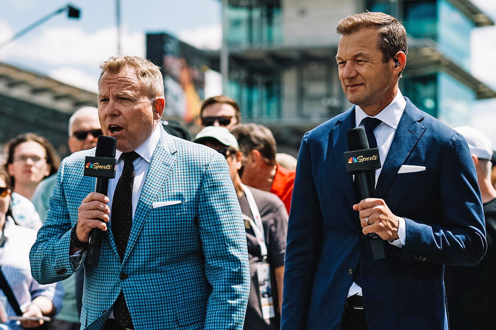 Leigh Diffey (left) with Townsend Bell. 