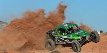 Aaron Haby took out the Prologue and the first two sections of the Loveday 400 in his Element Prodigy Pro Buggy. Image: MA / Donoghue