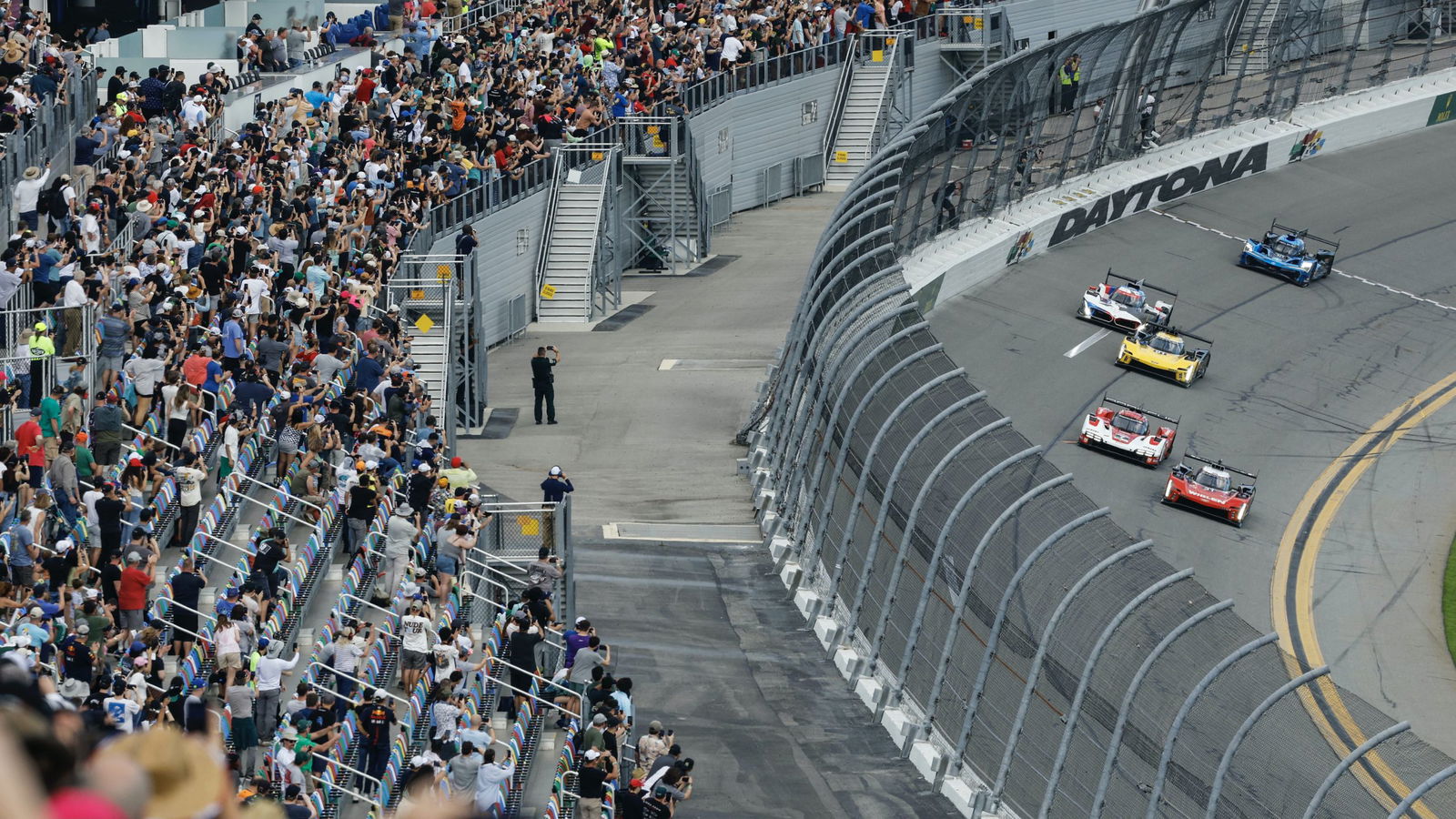 The #7 Porsche 963 of Dane Cameron, Felipe Nasr, Josef Newgarden, and Matt Campbell in the 2024 Daytona 24.