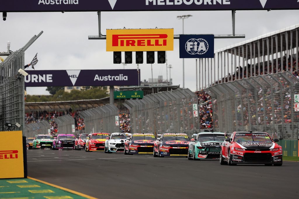 Supercars at the Formula 1 Australian Grand Prix at Albert Park in 2023. Image: Supplied