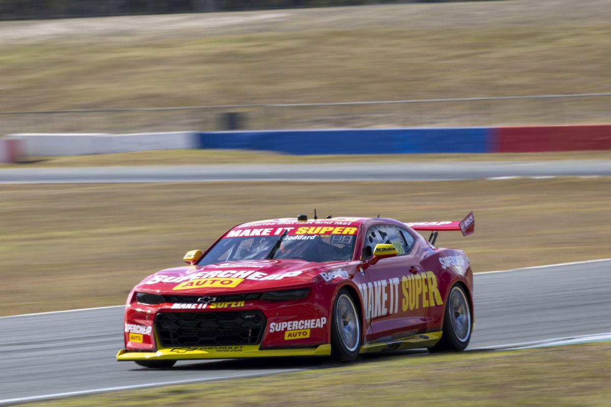 The Supercheap Auto Camaro wildcard testing at Queensland Raceway. Picture: Supplied