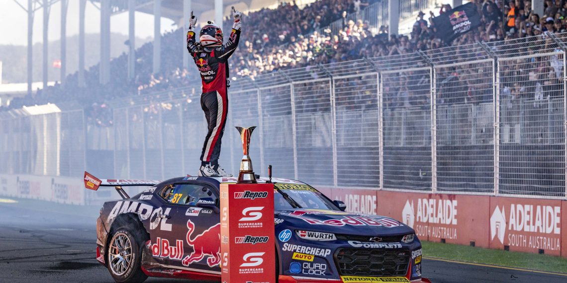 Will Brown celebrates at the Adelaide 500.