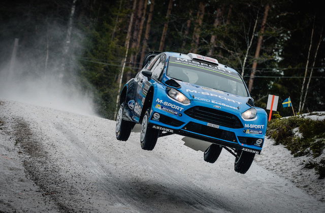 Mads Ostberg's third place in Rally Sweden ensured M-Sport has collected manufacturer points at 199 straight WRC events. The run started at Monte Carlo in 2002. pic: M-Sport/McKlein