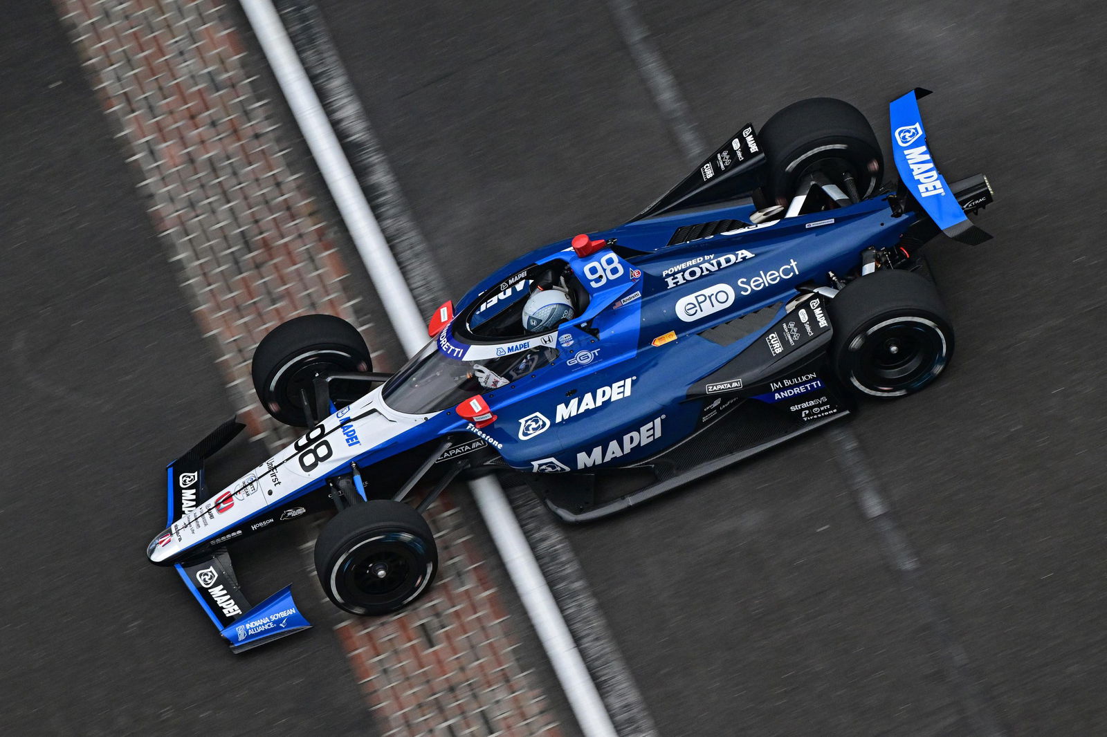 Marco Andretti during Indianapolis 500 practice in 2024. 