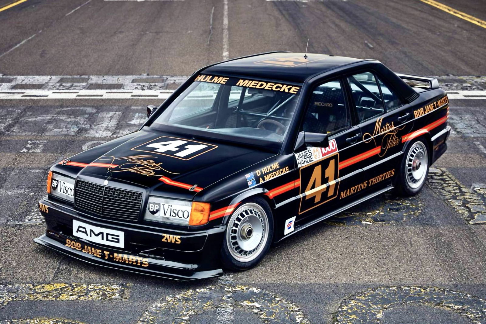 The Mercedes 190R driven by Denny Hulme and Andrew Meidecke.