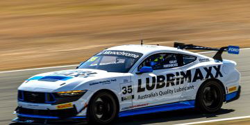 The George Miedecke/Rylan Gray Ford Mustang GT4.