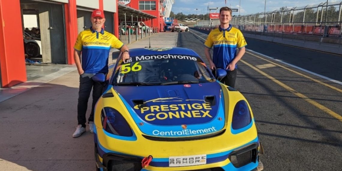 Lachlan Mineeff (right) joins Shane Smollen in Monochrome GT4 this year. Image: Supplied