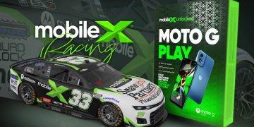 MobileX and Motorola sponsor Will Brown in his NASCAR debut for RCR in No. 33 MobileX Chevrolet in celebration of the MobileX moto g play bundle in Walmart (PRNewsfoto/Mobile X Global, Inc.)