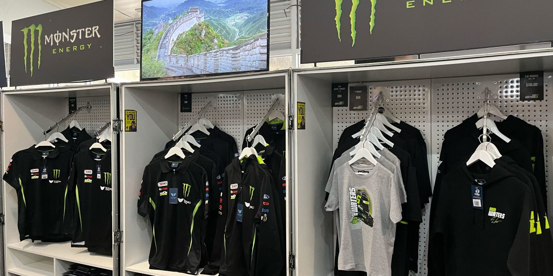 Tickford's new range of Monster merch on sale at Sandown.