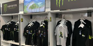 Tickford's new range of Monster merch on sale at Sandown.