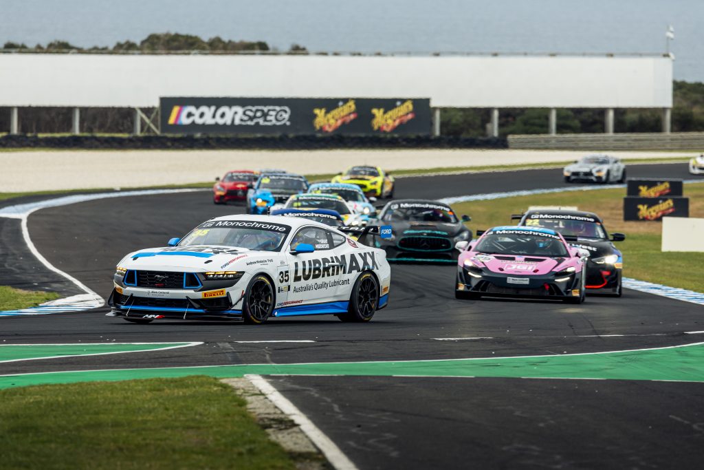 The Ford Mustang GT made a winning debut in Monochrome GT4 Australia. Image: Alastair Brook