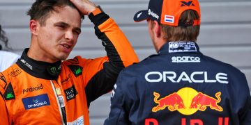 Lando Norris and Max Verstappen have both insisted there is no bad blood between the pair. Image: Batchelor / XPB Images