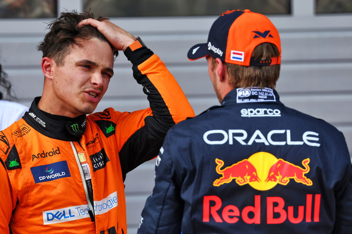 Lando Norris and Max Verstappen have both insisted there is no bad blood between the pair. Image: Batchelor / XPB Images