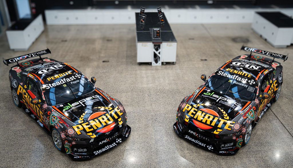The Grove Racing Mustang Supercars in their 2024 Indigenous livery. Image: Supplied