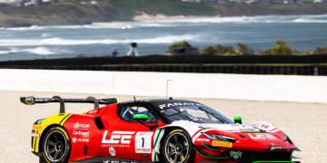 The #7 Arise Racing GT Ferrari headed both qualifying sessions at the GT Festival on Phillip Island. Image: Daniel Kalisz