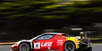 It was the other Arise Racing GT Ferrari with Jaxon Evans and Elliott Schutte that won Race 2 of Fanatec GT at Phillip Island. Image: Daniel Kalisz