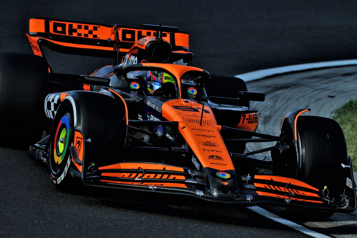 Oscar Piastri and Lando Norris combined to deliver McLaren its first front row lock out in over a decade. Image: Coates / XPB Images