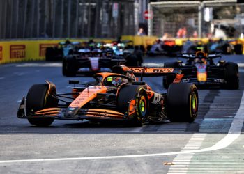 A sensational performance from Oscar Piastri has seen the McLaren driver win the race of the season at the Azerbaijan Grand Prix. Image: Charniaux / XPB Images