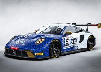 The Porsche 911 GT3 R 992 that Brendon Leitch will race in the Indianapolis 8 Hour.