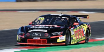 Todd Hazelwood in his TFH Racing Mustang at Queensland Raceway. Image: MA / Speed Shots