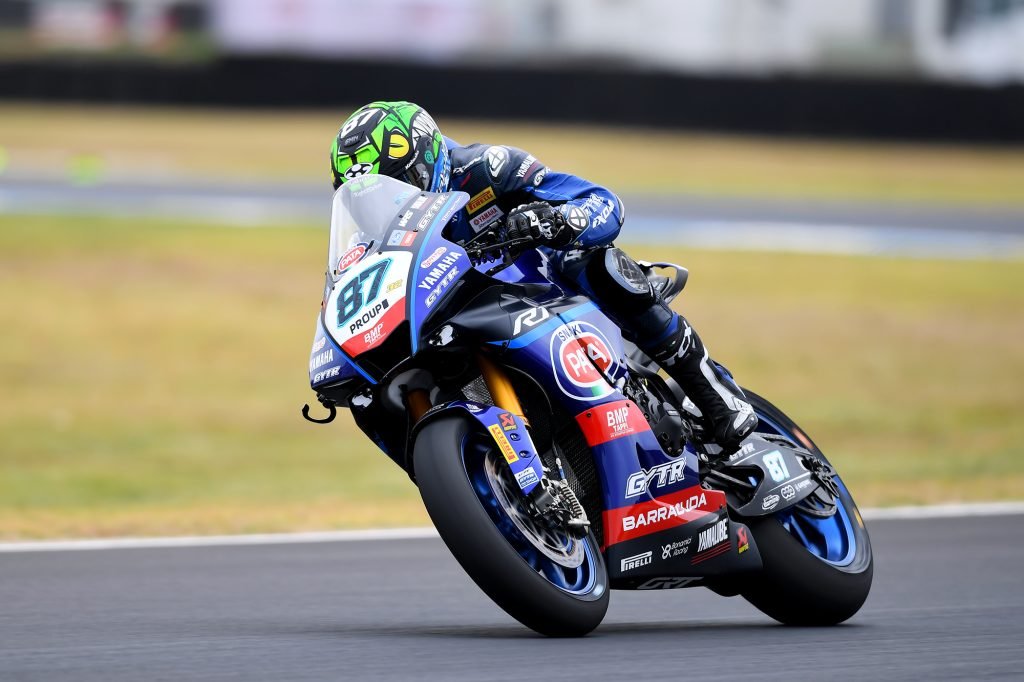Remy Gardner (pictured riding in WSBK) could return to MotoGP this weekend on a Yamaha. Image: Russell Colvin