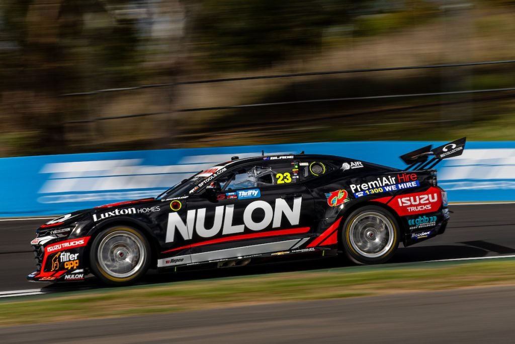 Tim Slade drives the #23 PremiAir Racing Camaro at the Bathurst 500 in February 2024. Image: InSyde Media