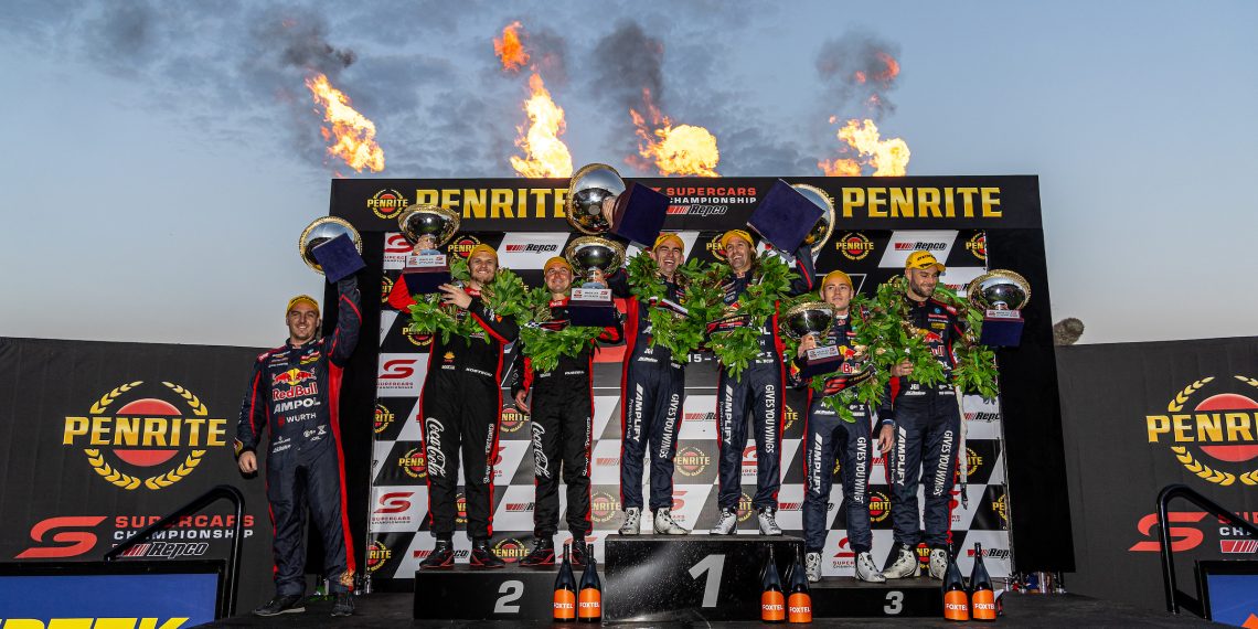 The 2023 Sandown 500 podium.